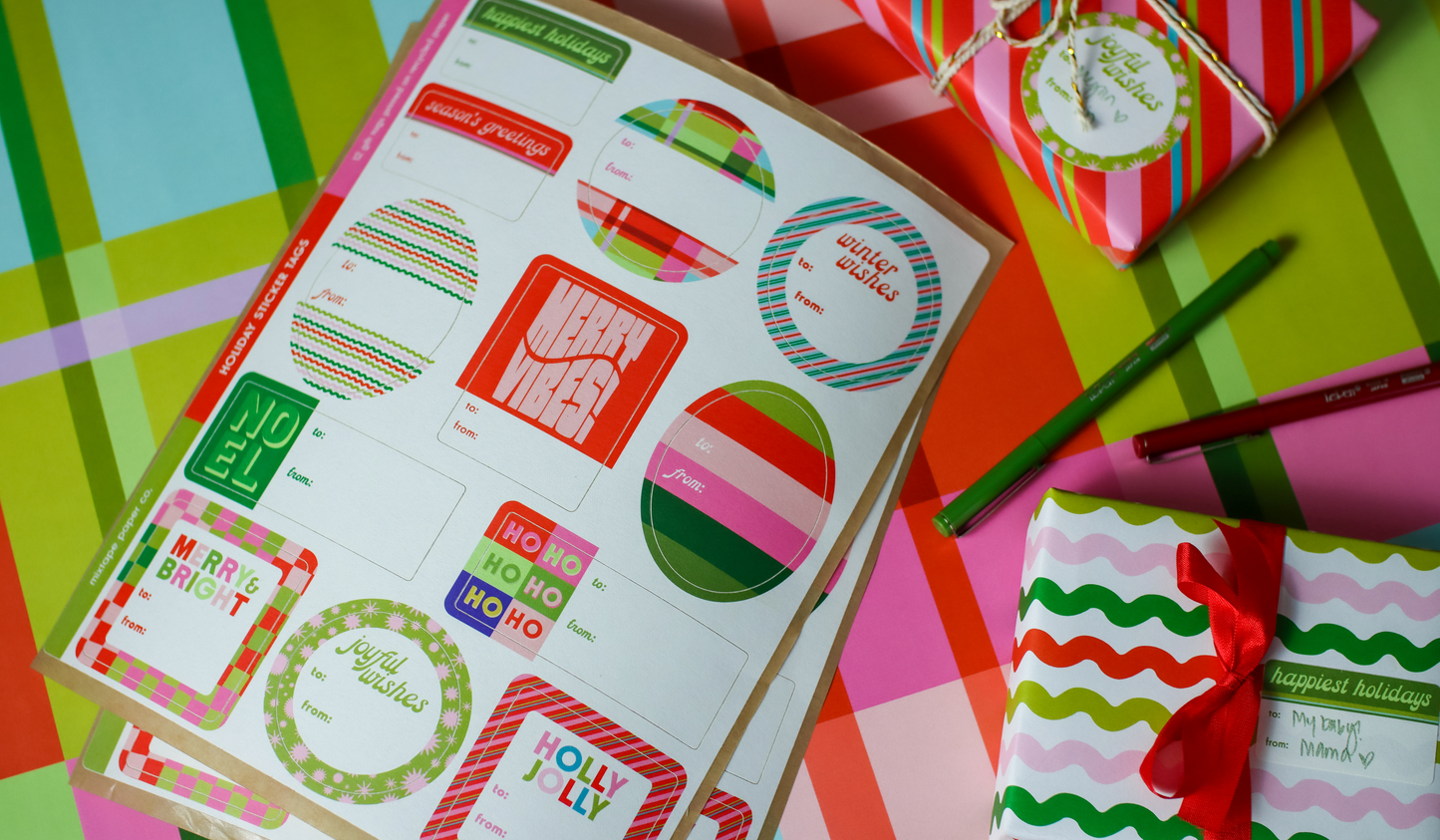 VERY MERRY: Gift Tag Sticker Sheets