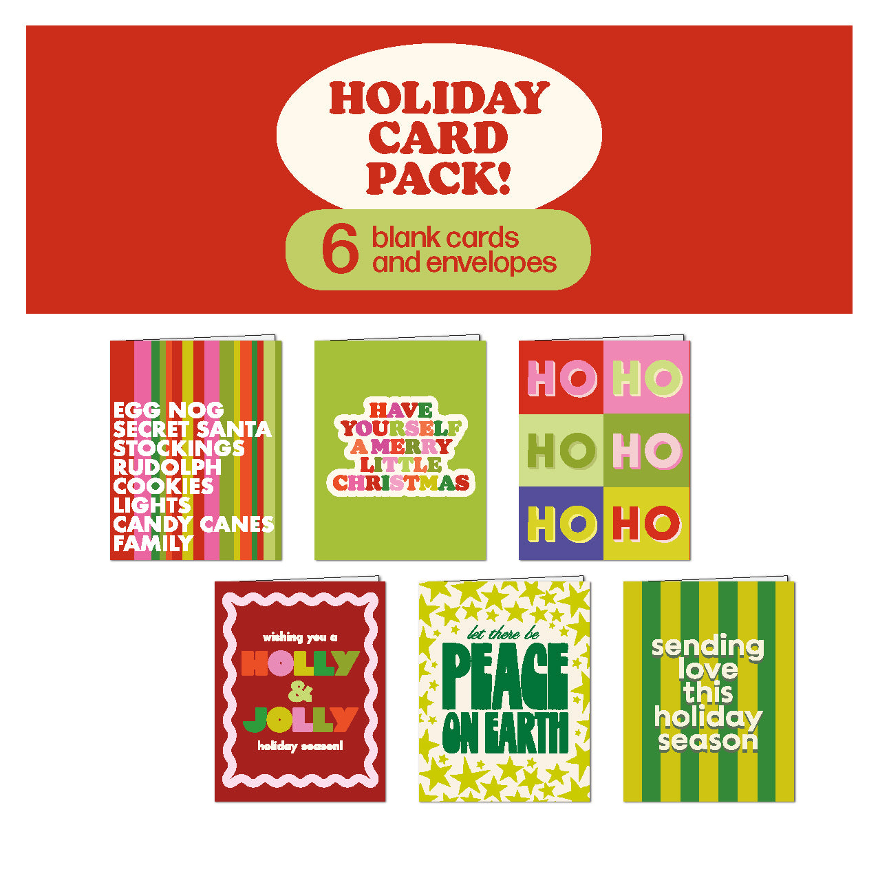 HOLIDAY CARD PACK: Boxed Set of 6 Cards