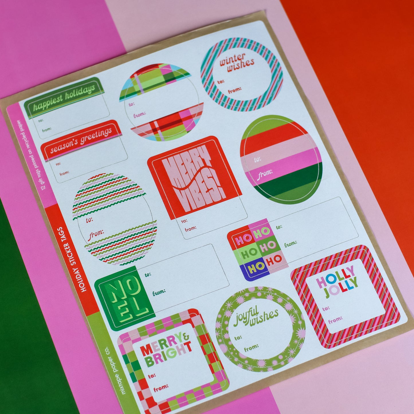 VERY MERRY: Gift Tag Sticker Sheets