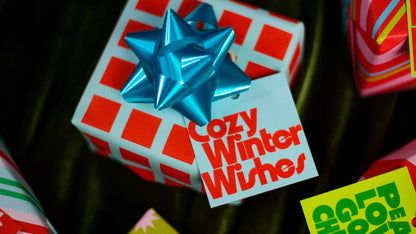 FUNKY HOLIDAY GIFT TAG SET // 12 tags + twine