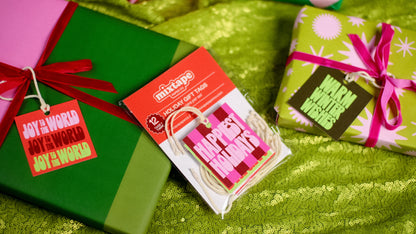 GROOVY HOLIDAY GIFT TAG SET // 12 tags + twine