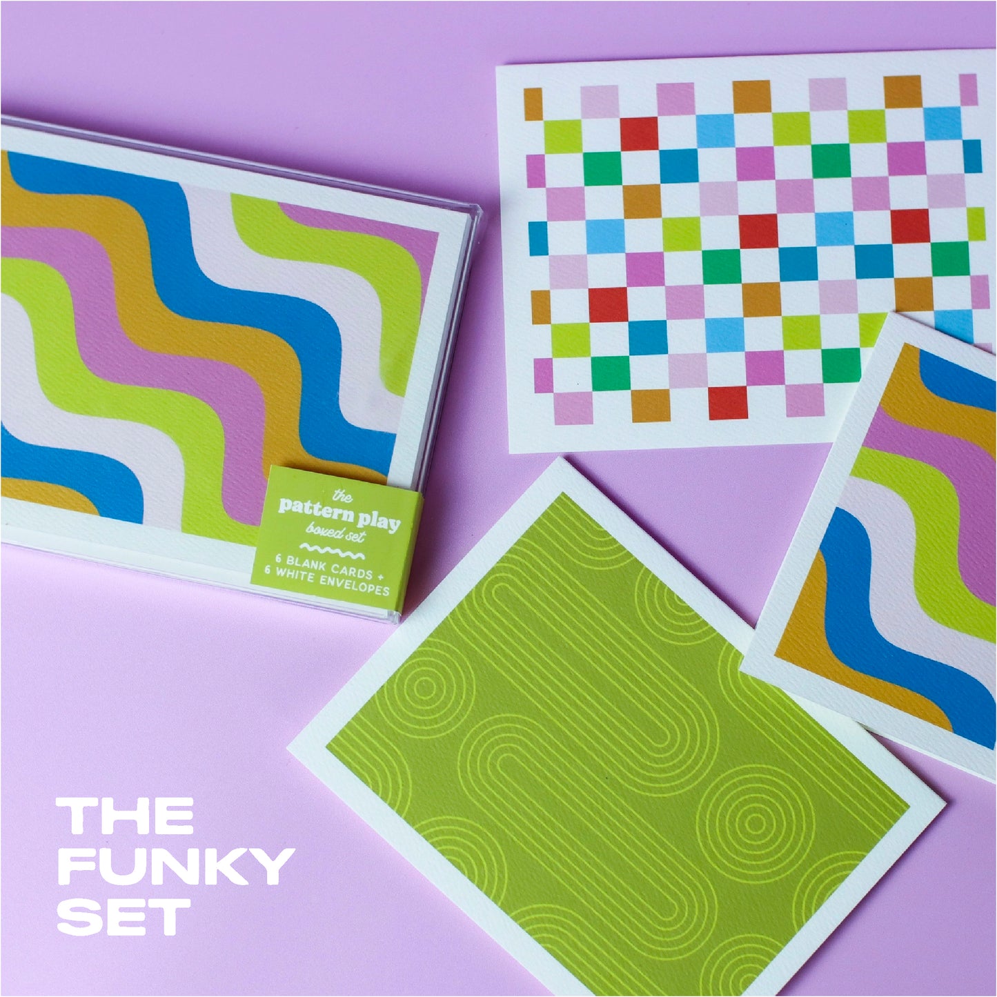 PATTERN PLAY SETS // The Funky Set // Boxed Set of 6 Blank Cards