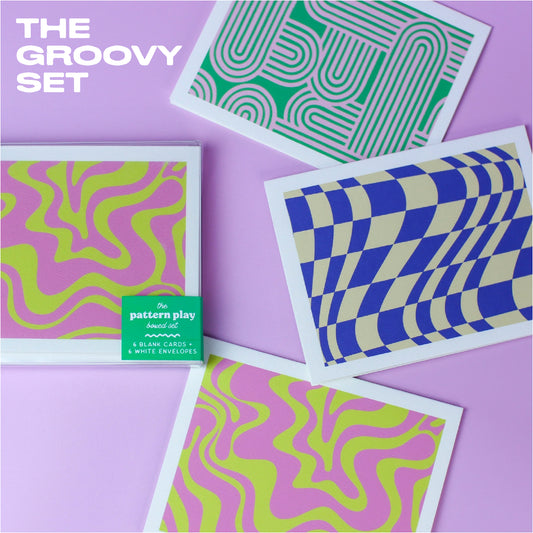 PATTERN PLAY SETS // The Groovy Set // Boxed Set of 6 Blank Cards