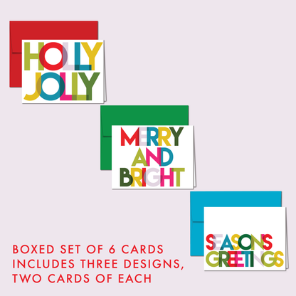 MERRY AND BRIGHT: Boxed Set of 6 Cards